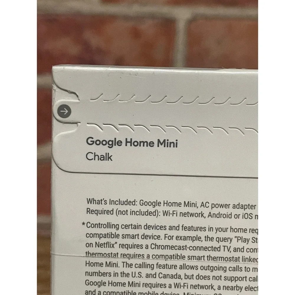 Google Home Mini Smart Speaker Chalk GA00210-US New Sealed